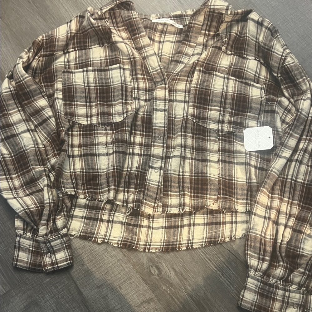 Alterd state cropped Plaid Shirt